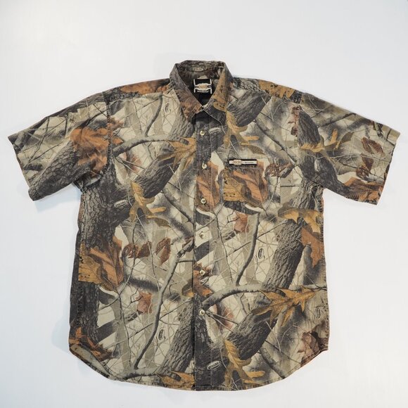 Vintage Supreme Winchester Shirt Mens Large Brown Realtree Hardwoods Camo Hunt - Picture 9 of 9